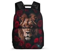 TPISLI Lion Print Bookbag Primary Classes for Kids and Teens 7-11 Year Olds Animal Pattern Daypack Kids and Teens, Adjustable Straps 1680D Fabric Outdoor Day Trips