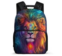 TPISLI Lion Print Daypack for Girls Primary School, Animal Pattern Backpack 6-11 Years, Durable School Bag, Soft Felt Details, Short Trips, Everyday Use