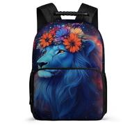TPISLI Lion Print Rucksack for Boys Girls Ages 6-10, Animal Pattern Bookbag for Children, Durable Backpack, Side Pockets, Padded Back, Travel Daily Use