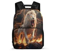 TPISLI Lion Print Rucksack for Kids and Teens Junior School Animal Pattern Backpack 7-11 Year Olds Girls Boys, Padded Back Sturdy Handle Travel Daily Use