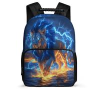 TPISLI Lion Print School Bag for Students Age 7-12 Animal Pattern School Bag for Boys Girls Primary Classes, Padded Back Sturdy Handle Outdoor Day Trips