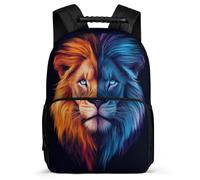 TPISLI Lion School Backpack for Girls School Years 1-4 Animal Backpack Primary Age 6-11 Kids and Teens, Side Pockets Adjustable Straps Birthday Gift
