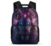 TPISLI Lion School Backpack for Students Junior School Animal Daypack 7-11 Year Olds Boys Girls, Soft Felt Details Durable Travel Daily Use