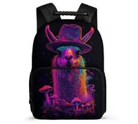 TPISLI Llama Bookbag for Kids and Teens 7-11 Year Olds Animal Alpaca School Bag for Kids Junior School, 1680D Fabric Soft Felt Details Daily Essentials