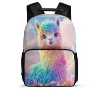 TPISLI Llama Design School Backpack Primary Age 6-11 for Children, Animal Print Daypack for Girls Boys, Lightweight Bag, 1680D Fabric, Primary Classes, Daily Essentials