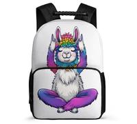 TPISLI Llama Illustration Rucksack for Students Ages 6-10 Animal Design Bookbag for Students School Years 1-4, Sturdy Handle Adjustable Straps Back to School Gift