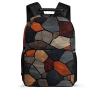 TPISLI Marble Motif Backpack for Boys Girls Ages 6-10, Stone Block Pattern School Bag for Girls Boys, Lightweight Rucksack, 1680D Fabric, Primary Classes, Daily Essentials