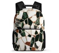TPISLI Marble Motif Backpack for Children Ages 6-10, Stone Block Pattern School Bag for Kids, Lightweight Rucksack, 1680D Fabric, Primary Classes, Daily Essentials