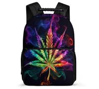 TPISLI Marijuana Leaf Bookbag School Years 1-4 for Girls Boys Primary Age 6-11 Plant Print Bookbag Boys Girls, 1680D Fabric Adjustable Straps Short Trips