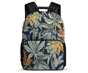TPISLI Marijuana Leaf Daypack for Children School Years 1-4 Plant Print Daypack 8-12 Years Children, Soft Felt Details Adjustable Straps Back to School Gift