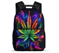 TPISLI Marijuana Leaf Daypack School Years 1-4 for Kids and Teens Primary Age 6-11 Plant Print Rucksack Students, Durable Soft Felt Details Birthday Gift