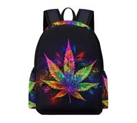 TPISLI Marijuana Leaves Backpack Boys Girls Teens Year 7-10 School Bag Plant Printed Rucksack for Secondary Students, Cool Book Bag for Books and Outdoor Use and Outdoor Study Days