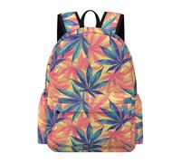 TPISLI Marijuana Leaves Backpack Girls Boys 7-12 School Bag Plant Printed Rucksack for Primary Classes, Lightweight Book Bag for Spring Outing and Daily Classes and Outdoor Study Days