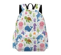 TPISLI Marine Life Backpack Boys 8 Year Olds Dolphins Rucksack Girls Ages 9-13 Modern Trendy 16.5 Inch Laptop Rucksack Secondary School Outdoor Travel Travel Use