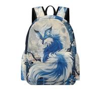 TPISLI Moon Fox Printed Backpack School Bag Animal Fox Kids Teens 8-15 Daypack for Daily Classes, Modern Outdoor Rucksack for Daily Study and Weekend Use and Class Travel Use