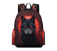 TPISLI Moon Wolf Bookbag Boys Age 7 Full-Moon Wolves Backpack Kids Year 5-7 Fashion Lightweight School Trip Rucksack Junior School Daily Use Everyday Use Daily Carry