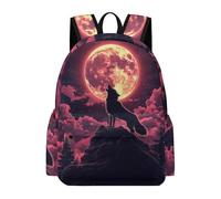 TPISLI Moon Wolf Bookbag Boys Ages 8-12 Full-Moon Wolves Book Bag Teens 10-14 Year Olds Durable Lightweight 15.6 Inch Laptop Rucksack Secondary School Outdoor Travel