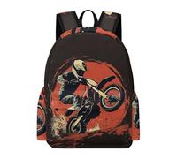 TPISLI Moto Pattern Rucksack Children Year 5 Motorbike Printed Daypack Boys Year 4 Trendy Modern School Trip Rucksack Primary to Secondary Travel Gift Outdoor Gift Travel Use