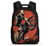 TPISLI Moto Pattern Rucksack for Kids and Teens Age 5-10 Motorbike Printed School Bag for Kids and Teens Primary School, Soft Felt Details Lightweight Outdoor Day Trips