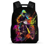 TPISLI Motocross Bike Daypack for Kids and Teens Primary Age 6-11 Cool Motorcycle Daypack for Students Year 2-5, Adjustable Straps Soft Felt Details Travel Daily Use