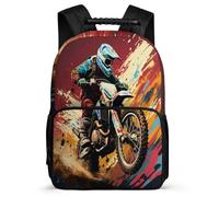 TPISLI Motorbike Bookbag Primary Classes for Kids and Teens 7-11 Year Olds Cool Motorcycle Daypack Kids and Teens, Adjustable Straps 1680D Fabric Outdoor Day Trips