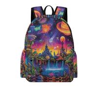 TPISLI Multicolored Planet Backpack Boys Girls Teens Age 10-15 School Bag Cosmos Rucksack for Secondary Students, Cool 14 Inch Laptop Bag for Spring Outing and Daily Classes