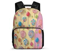TPISLI Multicoloured Candy Rucksack for Children Primary Age 6-11 School Bag for Kids and Teens Junior School, Soft Felt Details Side Pockets Travel Daily Use