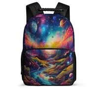TPISLI Multicoloured Cosmos School Backpack for Kids and Teens Primary Classes Planet Backpack Age 7-12 Children, Padded Back Sturdy Handle Daily Essentials