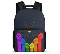 TPISLI Multicoloured Fist School Backpack for Students Year 3-6 Heart Rucksack for Girls Primary Classes, Lightweight Sturdy Handle Back to School Gift