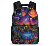 TPISLI Multicoloured Planet Bookbag for Boys Girls 7-11 Year Olds Cosmos School Bag for Girls Boys Primary Classes, Sturdy Handle Padded Back School Travel