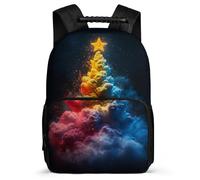 TPISLI Mushroom Cloud Rucksack for Kids and Teens Junior School Christmas Tree Backpack 7-11 Year Olds Girls Boys, Padded Back Sturdy Handle Travel Daily Use