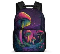 TPISLI Mushroom Pattern School Backpack for Children 7-11 Year Olds Plant Theme Rucksack for Students School Years 1-4, Soft Felt Details Durable Daily Essentials