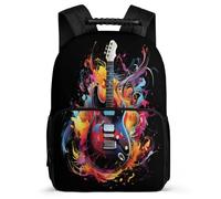 TPISLI Music Lover Backpack for Kids School Years 2-5 Colourful Guitar Backpack for Students Primary Classes, Soft Felt Details Padded Back Daily Essentials
