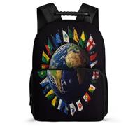 TPISLI National Flag Design School Backpack for Girls 8-12 Years World Map Bookbag for Students Primary Classes, Sturdy Handle Soft Felt Details Outdoor Day Trips