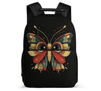 TPISLI Owl Butterfly Pattern Rucksack for Children Primary Age 6-11 Bird Motif School Bag for Kids and Teens Junior School, Soft Felt Details Side Pockets Travel Daily Use