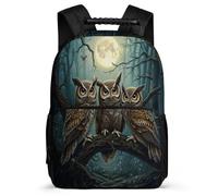 TPISLI Owl Daypack School Years 1-4 for Boys Girls 7-11 Year Olds Bird Theme Rucksack Kids and Teens, Sturdy Handle Side Pockets Back to School Gift