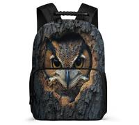 TPISLI Owl Design School Backpack School Years 1-4 for Students 7-11 Year Olds Bird Print Daypack Girls Boys, Sturdy Handle Durable Travel Daily Use