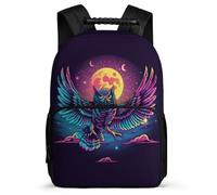 TPISLI Owl Illustration Daypack for Girls Boys Primary School, Bird Design Backpack Age 7-12, Durable School Bag, Soft Felt Details, Short Trips, Everyday Use