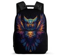 TPISLI Owl Illustration Daypack for Girls Boys Primary School, Bird Design Backpack Age 7-12, Durable School Bag, Soft Felt Details, Short Trips, Everyday Use