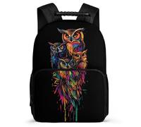 TPISLI Owl Motif Backpack for Boys Girls Primary Age 6-11 Bird Pattern Daypack for Boys School Years 1-4, 1680D Fabric Soft Felt Details Outdoor Day Trips