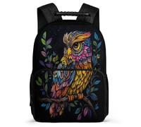 TPISLI Owl Motif Backpack for Boys Girls Primary Age 6-11 Bird Pattern Daypack for Boys School Years 1-4, 1680D Fabric Soft Felt Details Outdoor Day Trips
