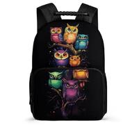 TPISLI Owl Motif Backpack for Kids and Teens Primary Classes Bird Pattern School Bag 7-11 Year Olds Children, Lightweight Padded Back Outdoor Day Trips