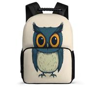 TPISLI Owl Motif Rucksack for Boys Girls Ages 6-10, Bird Pattern Bookbag for Children, Durable Backpack, Side Pockets, Padded Back, Travel Daily Use