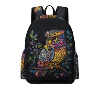 TPISLI Owl Motif School Backpack for Teen Girs And Boys, Rucksack Bird Pattern Bookbag for 9-15 Teenage,Lightweight Students Backpacks