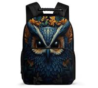 TPISLI Owl Pattern Backpack for Kids and Teens Primary School Bird Motif Rucksack 6-11 Years Boys Girls, Adjustable Straps Side Pockets Back to School Gift