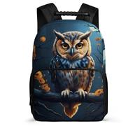 TPISLI Owl Pattern Bookbag for Children Primary Age 6-11 Bird Motif Rucksack for Children School Years 1-4, Lightweight Soft Felt Details Back to School Gift