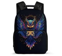 TPISLI Owl Pattern Daypack for Children Primary School, Bird Illustration Backpack Primary Age 6-11, Durable School Bag, Sturdy Handle, Outdoor Travel, Day Trips