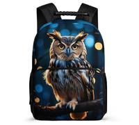 TPISLI Owl Pattern Rucksack Junior School for Kids and Teens School Years 2-5 Bird Motif Daypack Children, Side Pockets 1680D Fabric Travel Daily Use
