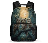 TPISLI Owl Print Rucksack Year 2-5 for Girls Boys 7-11 Year Olds Bird Design Rucksack Kids and Teens, Soft Felt Details Padded Back Travel Daily Use