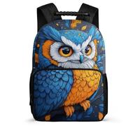 TPISLI Owl Print School Bag for Students Age 7-12 Bird Motif School Bag for Boys Girls Primary Classes, Padded Back Sturdy Handle Outdoor Day Trips